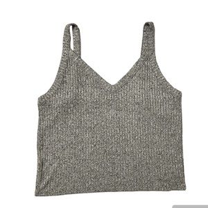 AE Soft charcoal grey ribbed tank